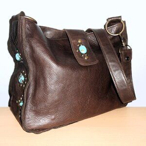 Two Bar West McFadin brown leather crossbody bag